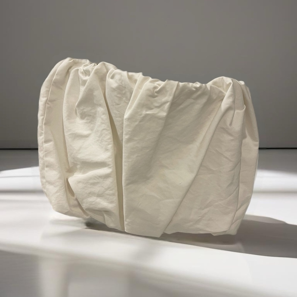 strapless puffer top